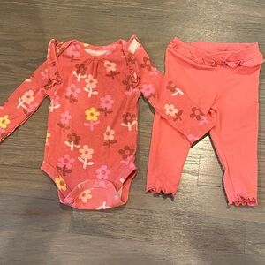 Garanimals Pink Floral Ribbed Matching Set